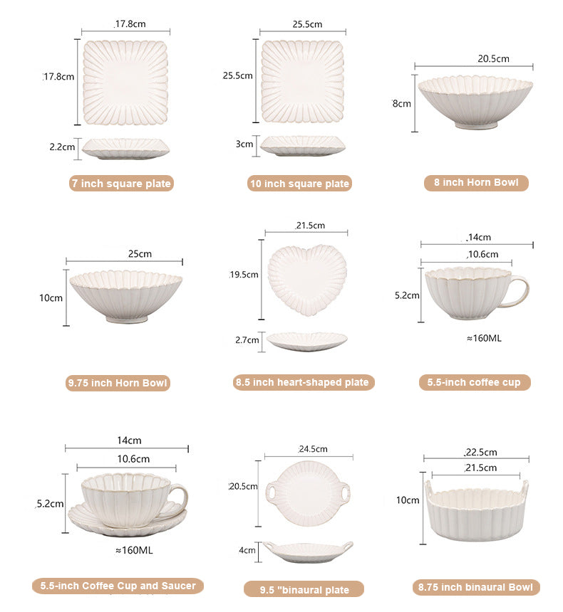 White Porcelain Dinnerware Set - Plates & Bowls for Restaurant Stock