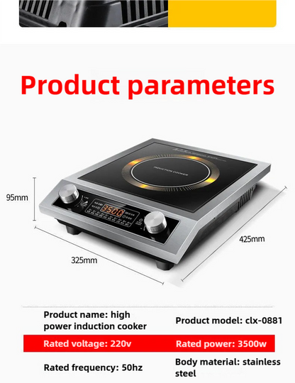 Wholesale 3500W Commercial Induction Cooker - Stainless Steel, Knob Control
