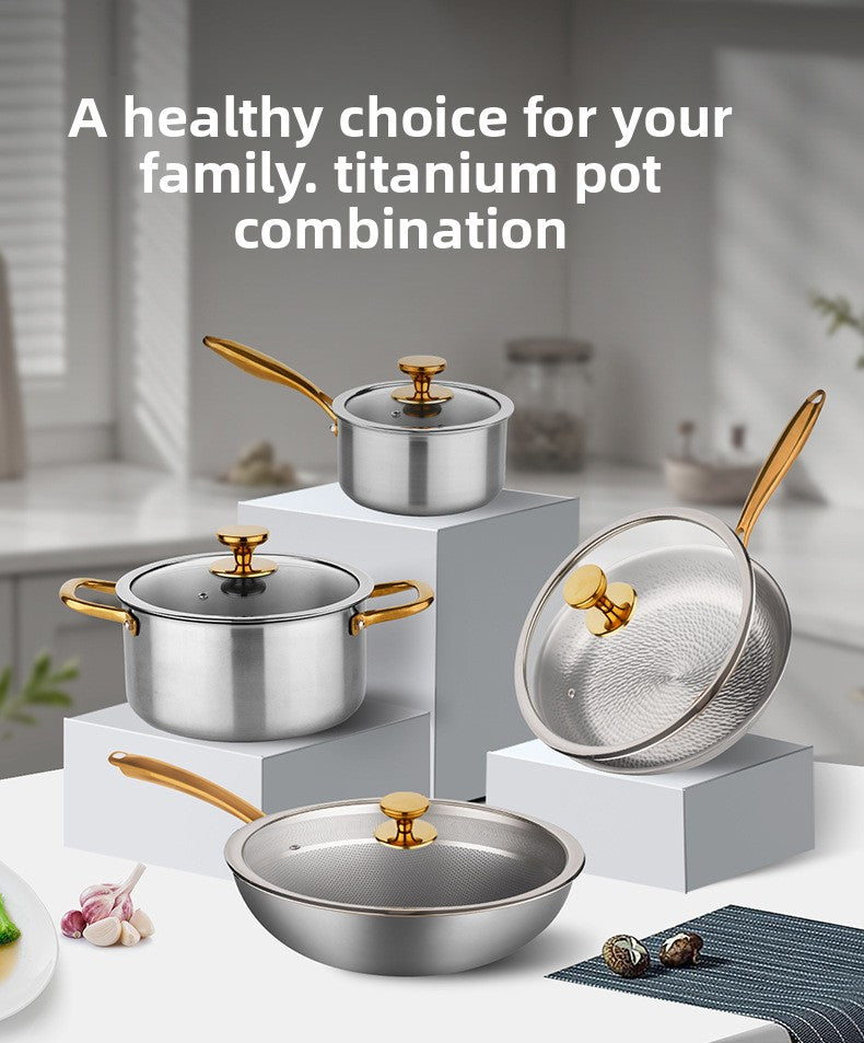 Pure Titanium Cookware Set - Non-Stick, Coating-Free, Modern Design