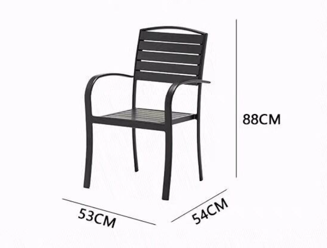 Steel Frame Garden Set - Wooden Table & Chairs for Patio