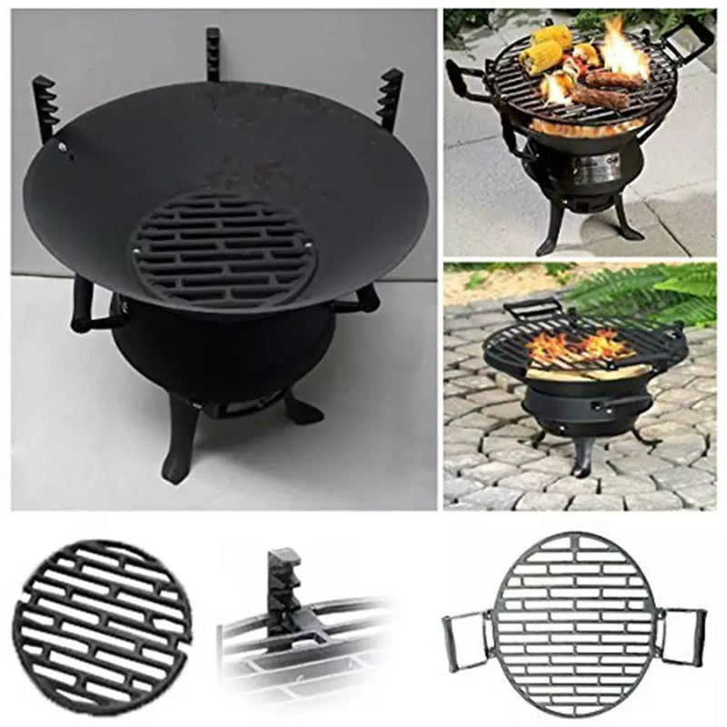 Easy Assembly Charcoal Grill - Cast Iron Fire Pit for Garden Party