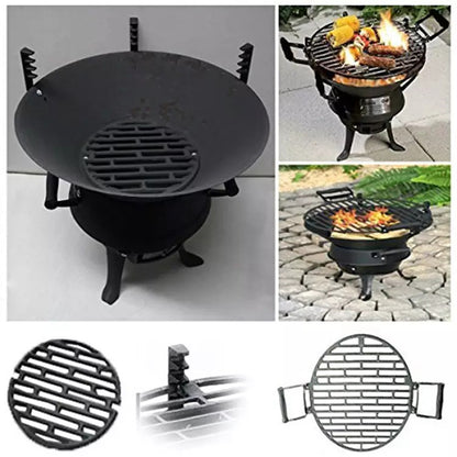 Easy Assembly Charcoal Grill - Cast Iron Fire Pit for Garden Party