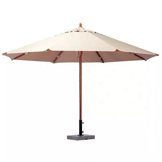 10ft Market Umbrella - 8-Rib Wood Frame with Pulley Lift