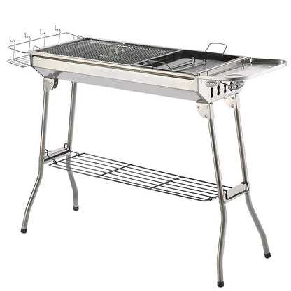 Portable Stainless Steel Grill Set - Smokeless, Foldable for Picnic