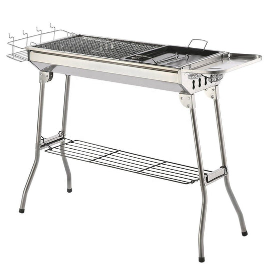 Portable Stainless Steel Grill Set - Smokeless, Foldable for Picnic