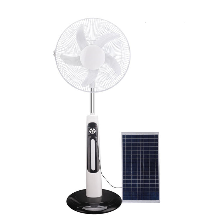 16/18-Inch Solar AC Fan - USB & Panel Charging, Built-in LED Light