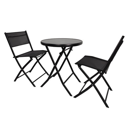 3-Piece Foldable Garden Set - Backyard Table & Chairs, Outdoor Furniture