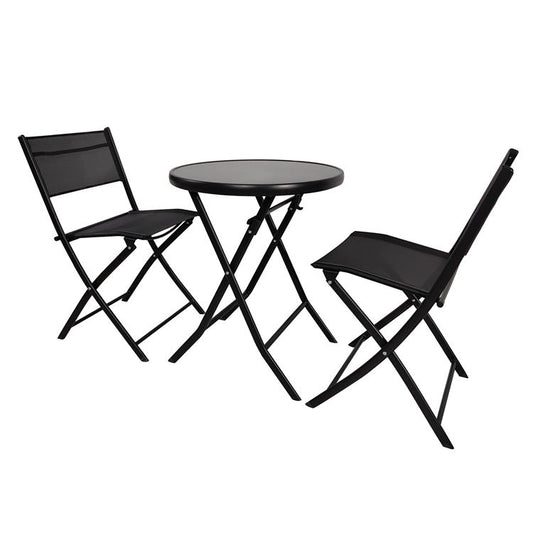 3-Piece Foldable Garden Set - Backyard Table & Chairs, Outdoor Furniture
