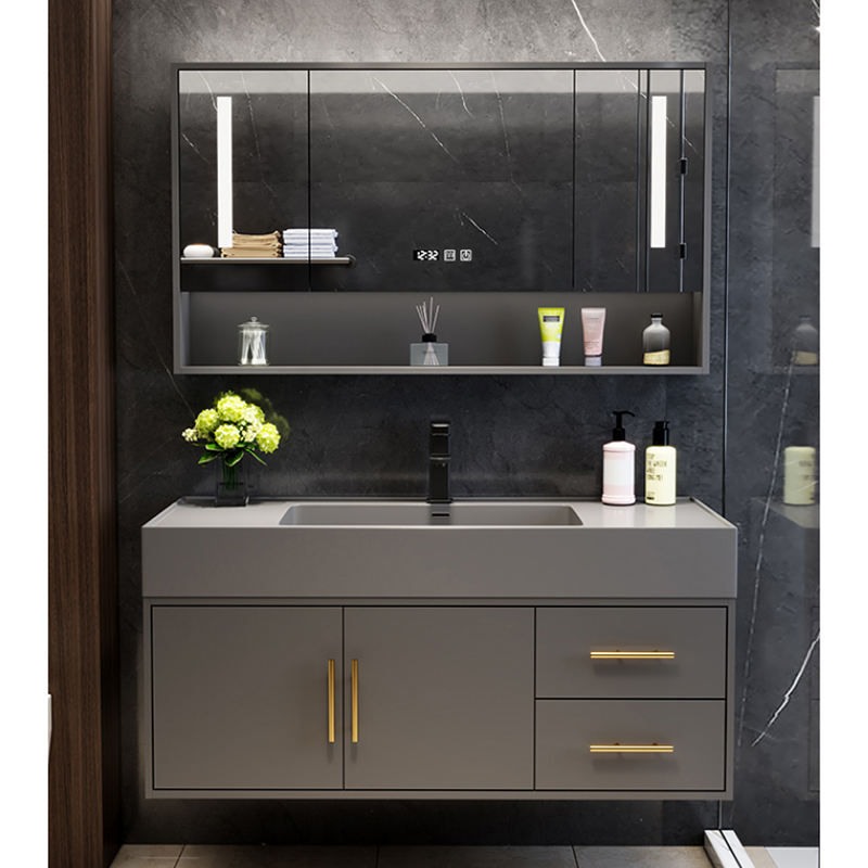 Luxury Bathroom Mirror Cabinet with Light - European Floating Sink