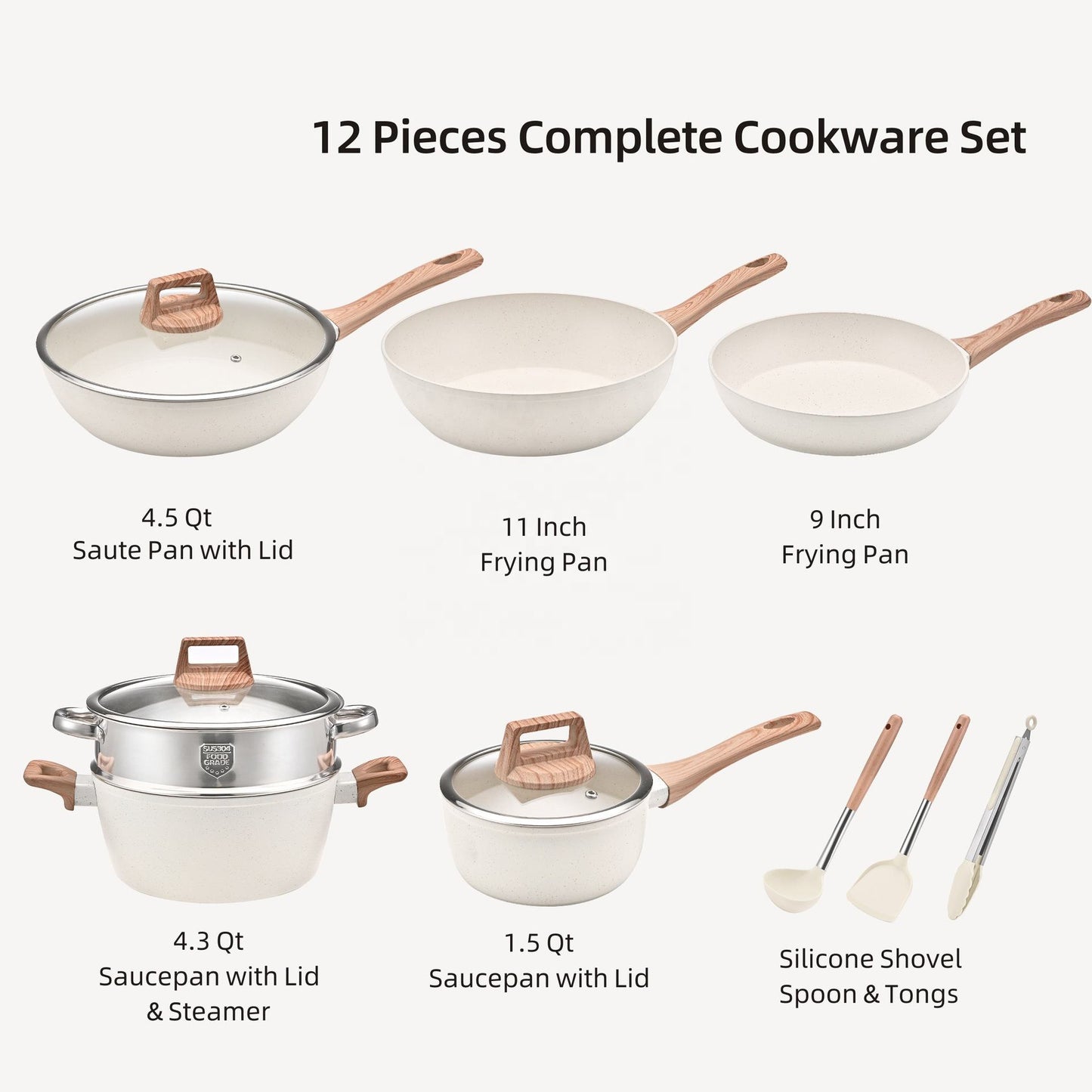 Best-Selling Cookware Set - Non-Stick, Bakelite Handle, Induction Base