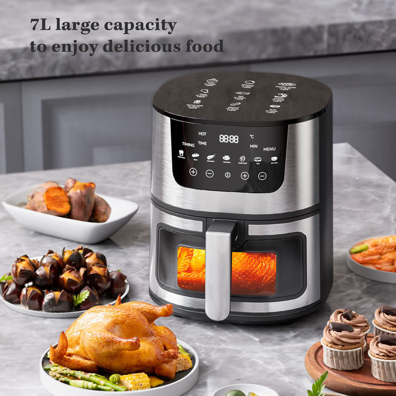 Stainless Steel Digital Air Fryer - Oil-Free, Top Rated