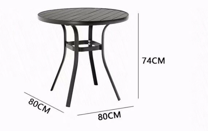 Steel Frame Garden Set - Wooden Table & Chairs for Patio
