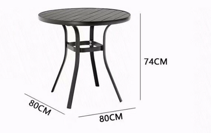 Steel Frame Garden Set - Wooden Table & Chairs for Patio