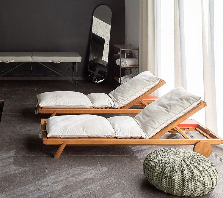 Modern Teak Sunbed - Hotel & Villa Poolside Lounger Furniture