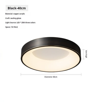 Copper Ceiling Light - Battery Powered, Surface Mount for Bedroom & Hallway