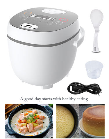 2L Ceramic Rice Cooker - 350W Non-Stick with Spoon & Cup