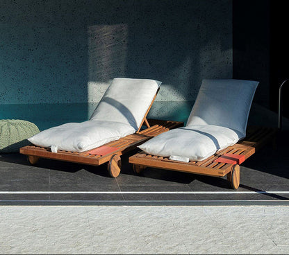 Modern Teak Sunbed - Hotel & Villa Poolside Lounger Furniture