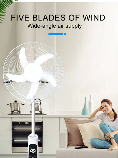 16/18-Inch Solar AC Fan - USB & Panel Charging, Built-in LED Light