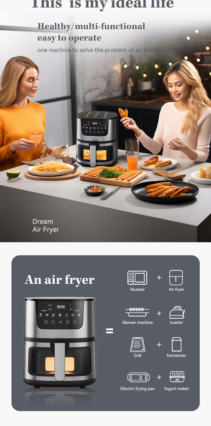 Stainless Steel Digital Air Fryer - Oil-Free, Top Rated