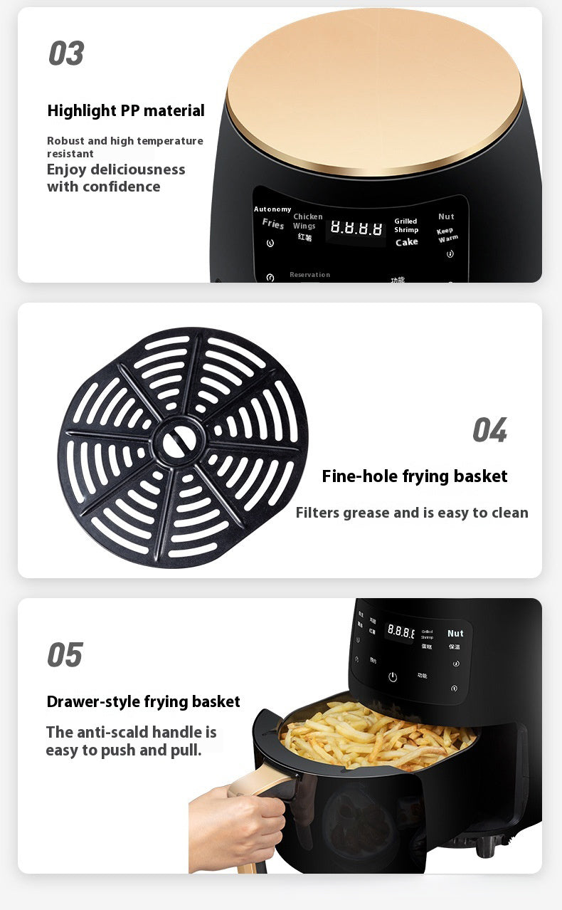 Large Capacity Smart Air Fryer - Modern Electric with 1-Year Warranty