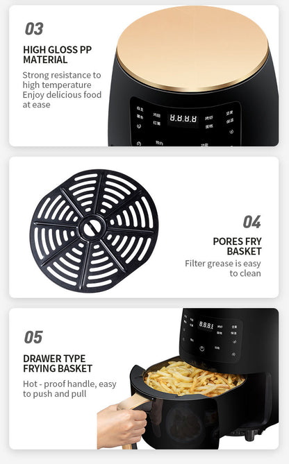 1800W 8L Multifunction Air Fryer - Oil-Free with Reusable Silicone