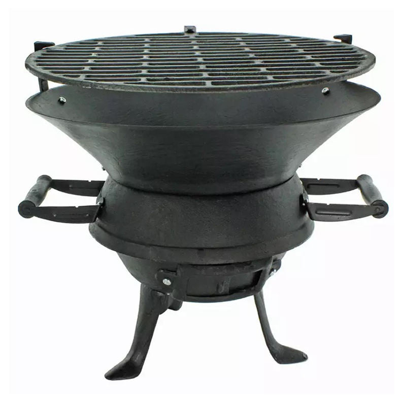 Easy Assembly Charcoal Grill - Cast Iron Fire Pit for Garden Party