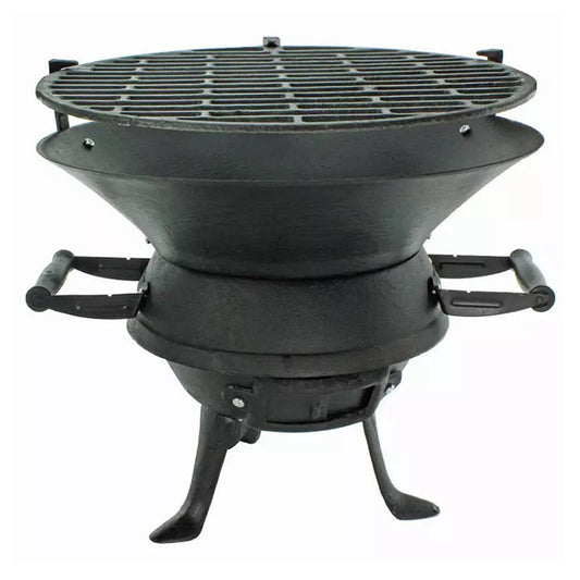 Easy Assembly Charcoal Grill - Cast Iron Fire Pit for Garden Party