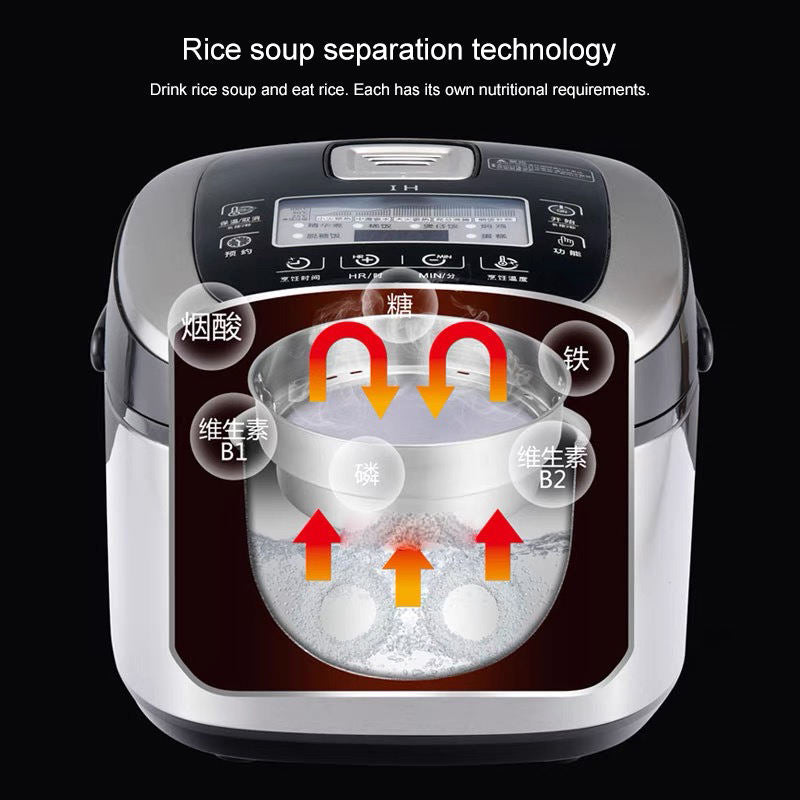 Smart IH Rice Cooker - 304 Stainless Steel Pot, Low Sugar