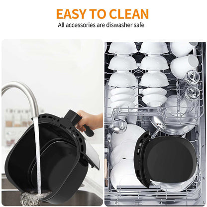 1800W 8L Multifunction Air Fryer - Oil-Free with Reusable Silicone