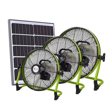 14-Inch Portable Solar Fan - Brushless Motor, Aluminum, USB Charging for Camping