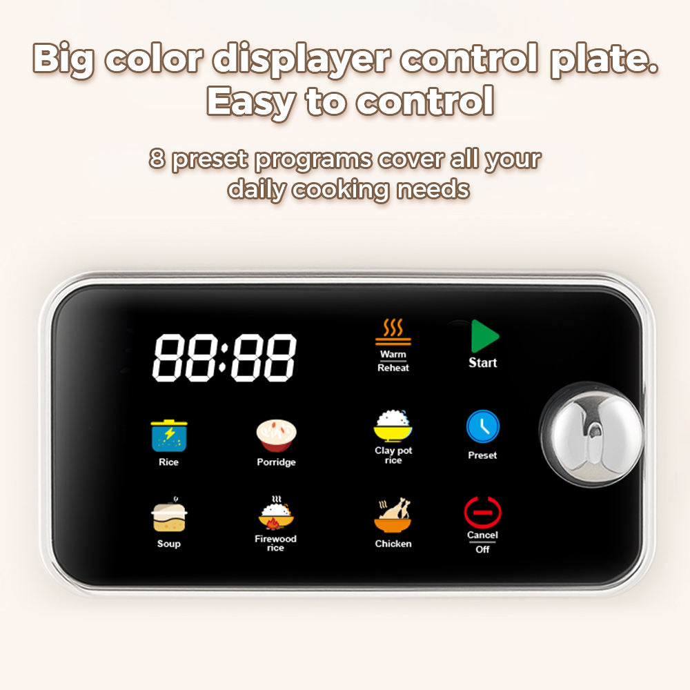 24-Hour Programmable Rice Cooker - Multifunction Kitchen Appliance