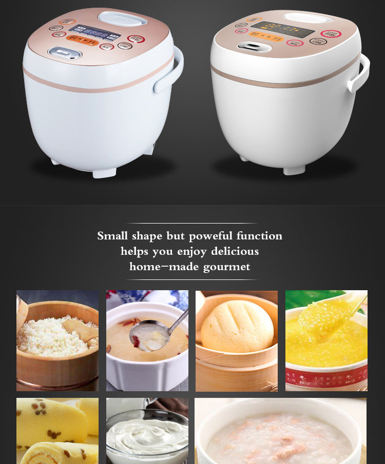 2L Ceramic Rice Cooker - 350W Non-Stick with Spoon & Cup