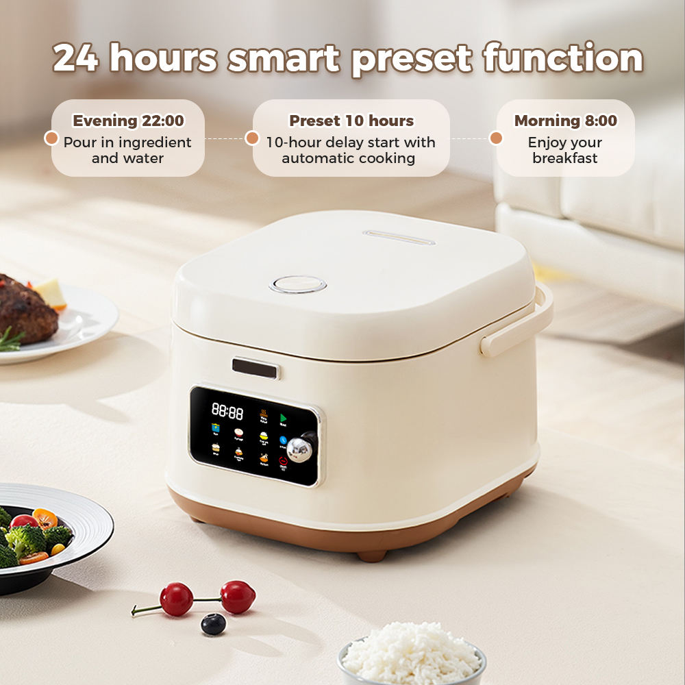 24-Hour Programmable Rice Cooker - Multifunction Kitchen Appliance