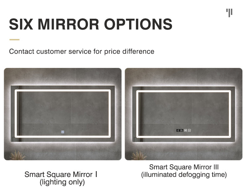 Luxury Bathroom Mirror Cabinet with Light - European Floating Sink