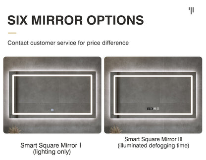 Luxury Bathroom Mirror Cabinet with Light - European Floating Sink