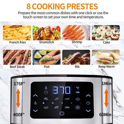 1800W 8L Multifunction Air Fryer - Oil-Free with Reusable Silicone