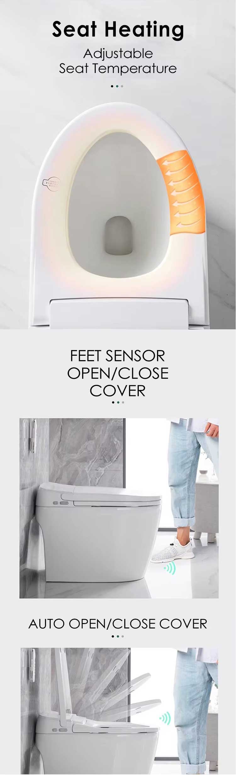 Japanese Auto-Flush Smart Toilet - CE Certified, Water Saving