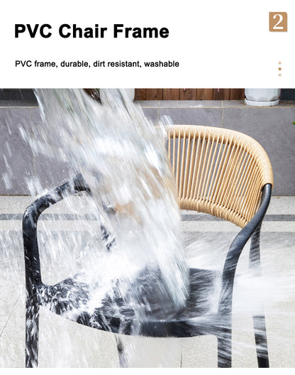 New WPC Outdoor Dining Set - Waterproof, Black for Garden & Patio