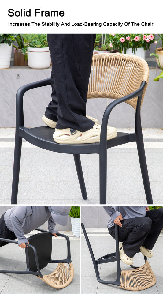 New WPC Outdoor Dining Set - Waterproof, Black for Garden & Patio