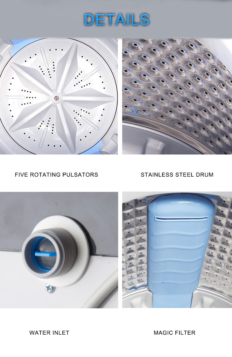 6kg Large Capacity Automatic Washer - For Home, Top Load