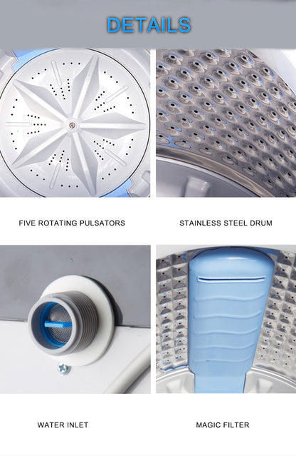 6kg Large Capacity Automatic Washer - For Home, Top Load