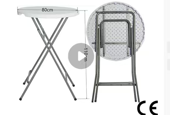 80cm High Plastic Bar Table - Round White Commercial Furniture
