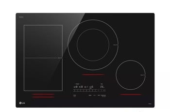 30" Induction Cooktop, 4 Elements, White Backlit, Red Bar, Bridge