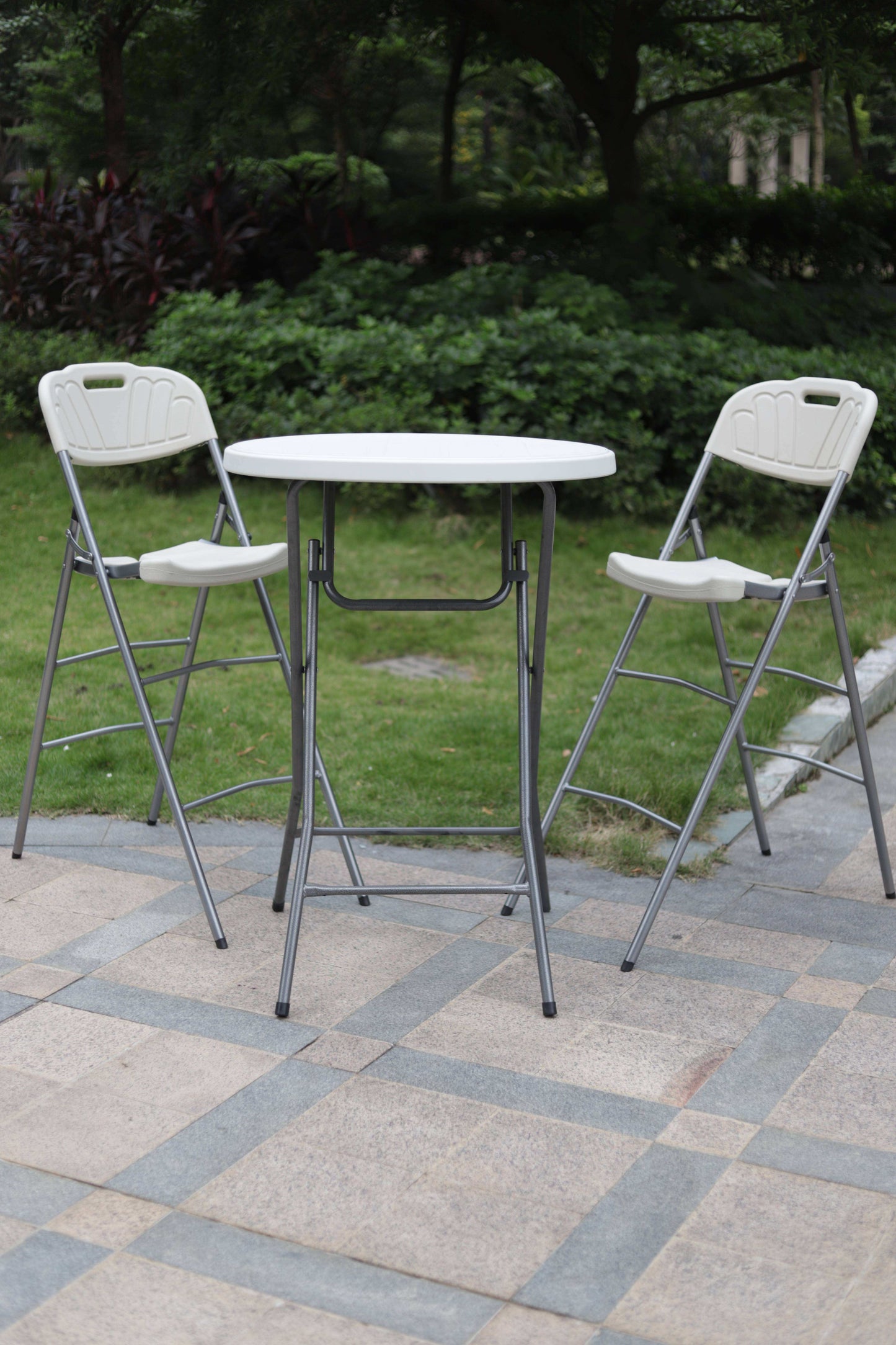 80cm High Plastic Bar Table - Round White Commercial Furniture
