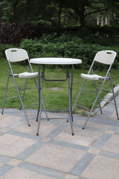 80cm High Plastic Bar Table - Round White Commercial Furniture