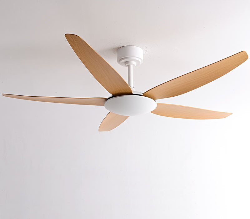 Energy Saving Ceiling Fan with Light Wood Blades - DC Motor, LED Light and Remote for Home